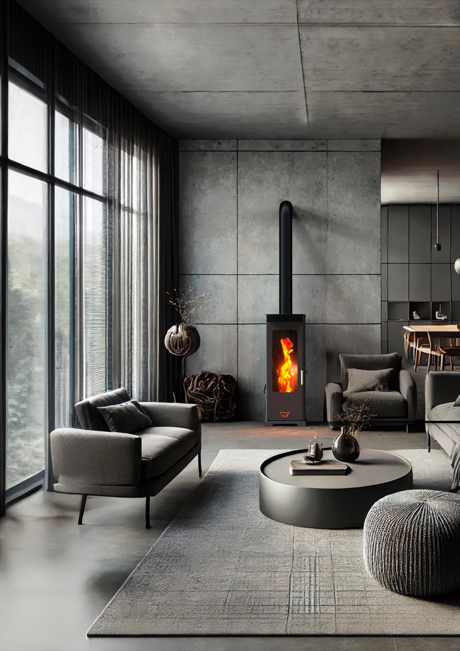 FLAME FAN 12 KW / MANUEL PELET VE ODUN SOBASI